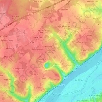 Mappa topografica Métairie du Chemin, altitudine, rilievo