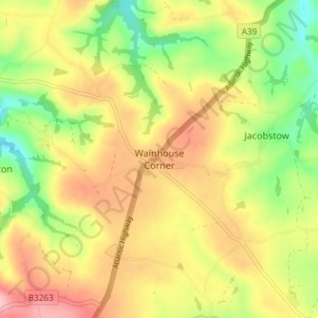 Mappa topografica Wainhouse Corner, altitudine, rilievo