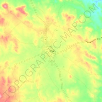 Mappa topografica Ocú, altitudine, rilievo