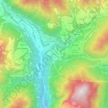 Mappa topografica Lausen, altitudine, rilievo
