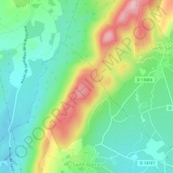 Mappa topografica Dolmen de la Vigne de Madame, altitudine, rilievo