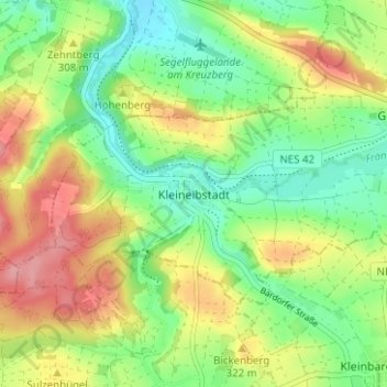 Mappa topografica Kleineibstadt, altitudine, rilievo
