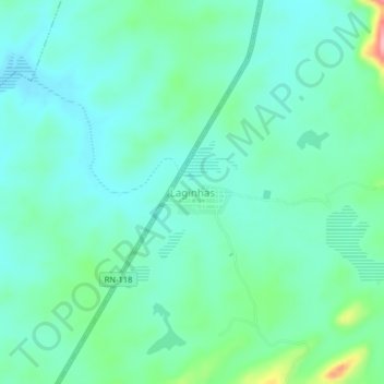 Mappa topografica Laginhas, altitudine, rilievo