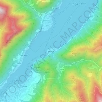Mappa topografica Vantone, altitudine, rilievo