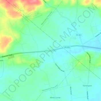Mappa topografica Maxatawny, altitudine, rilievo