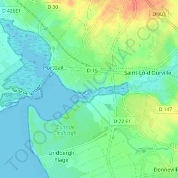 Mappa topografica Village de la Rivière, altitudine, rilievo