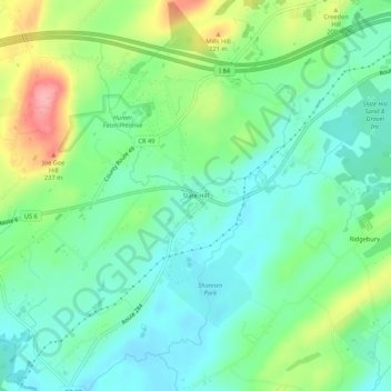 Mappa topografica Slate Hill, altitudine, rilievo