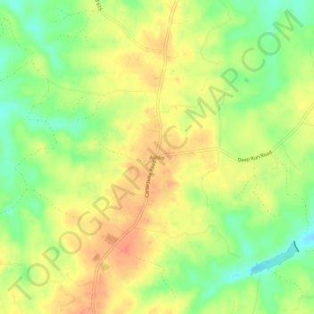 Mappa topografica Ashby, altitudine, rilievo