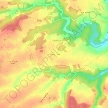 Mappa topografica La Grande Poisse, altitudine, rilievo
