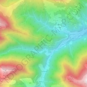 Mappa topografica Bencarrech, altitudine, rilievo