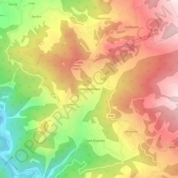 Mappa topografica Castelcanafurone, altitudine, rilievo