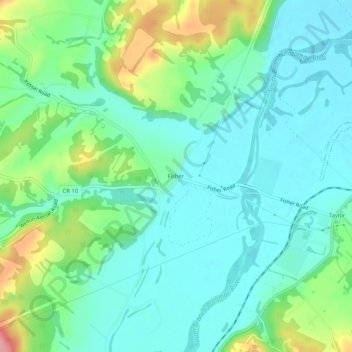 Mappa topografica Fisher, altitudine, rilievo