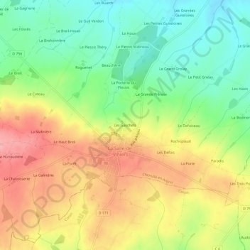 Mappa topografica Les Gaschets, altitudine, rilievo