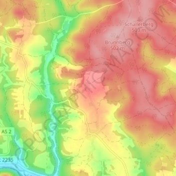 Mappa topografica Galching, altitudine, rilievo