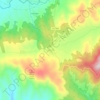 Mappa topografica Ciricilla, altitudine, rilievo