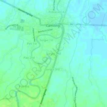 Mappa topografica Surgui 2nd, altitudine, rilievo