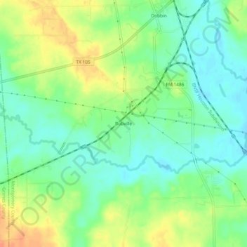 Mappa topografica Bobville, altitudine, rilievo