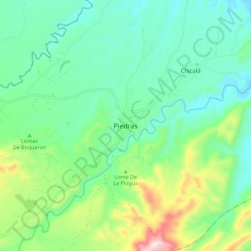 Mappa topografica Piedras, altitudine, rilievo