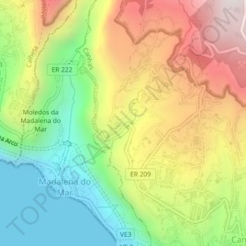 Mappa topografica Socorro, altitudine, rilievo