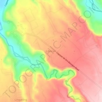Mappa topografica Liboran, altitudine, rilievo