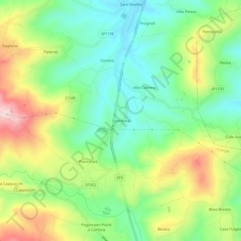 Mappa topografica Sant'Anna, altitudine, rilievo