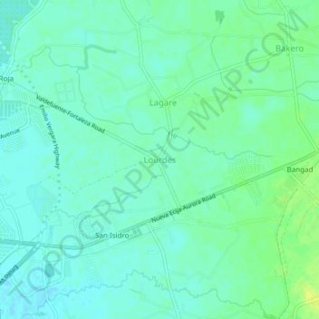 Mappa topografica Lourdes, altitudine, rilievo