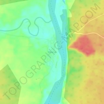 Mappa topografica Miaria, altitudine, rilievo