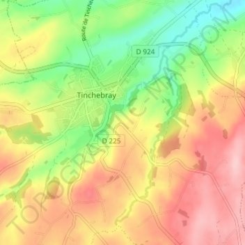 Mappa topografica Beaulieu, altitudine, rilievo