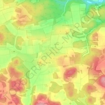 Mappa topografica Ödenwaldstetten, altitudine, rilievo