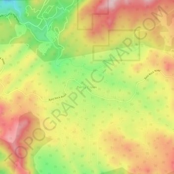 Mappa topografica Berry Creek, altitudine, rilievo