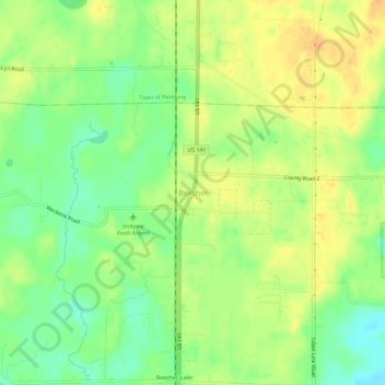 Mappa topografica Beecher, altitudine, rilievo