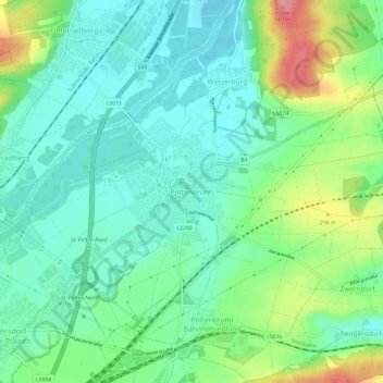Mappa topografica Pottenbrunn, altitudine, rilievo