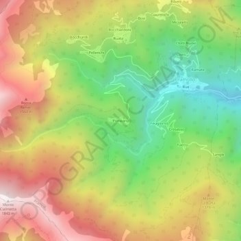 Mappa topografica Pomeano, altitudine, rilievo