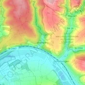 Mappa topografica Mainberg, altitudine, rilievo