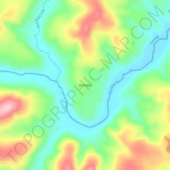 Mappa topografica Atabaia, altitudine, rilievo