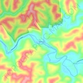 Mappa topografica Beatrice, altitudine, rilievo