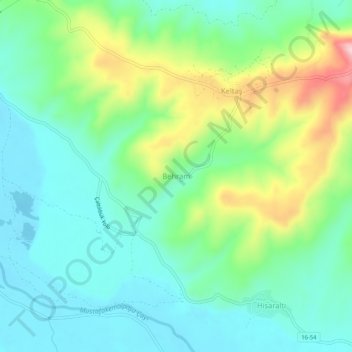 Mappa topografica Behram, altitudine, rilievo