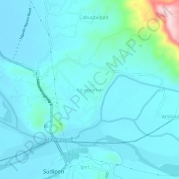 Mappa topografica Ag-aguman, altitudine, rilievo