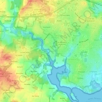 Mappa topografica Campen, altitudine, rilievo