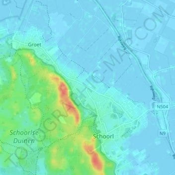 Mappa topografica Bregtdorp, altitudine, rilievo