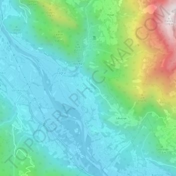 Mappa topografica Smasti, altitudine, rilievo