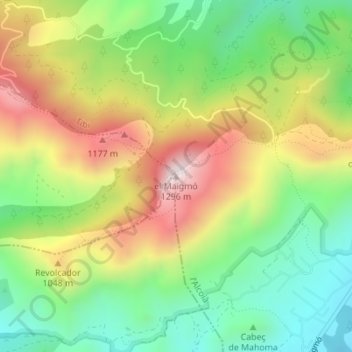 Mappa topografica el Maigmó, altitudine, rilievo