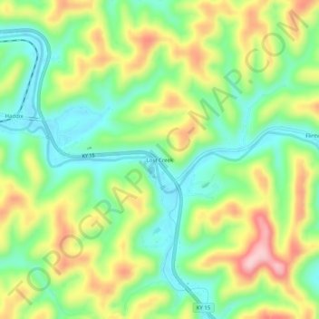 Mappa topografica Lost Creek, altitudine, rilievo