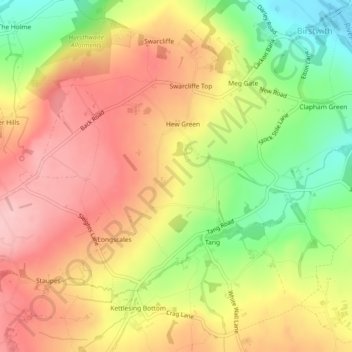 Mappa topografica High Birstwith, altitudine, rilievo