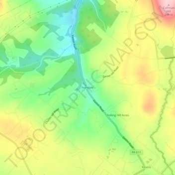 Mappa topografica Ferndale, altitudine, rilievo