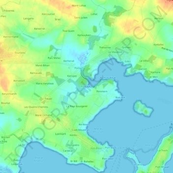 Mappa topografica Pont Neuf, altitudine, rilievo