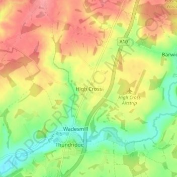 Mappa topografica High Cross, altitudine, rilievo