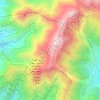 Mappa topografica El Triangulo, altitudine, rilievo