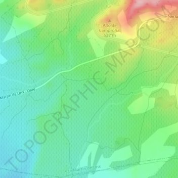 Mappa topografica Artal, altitudine, rilievo