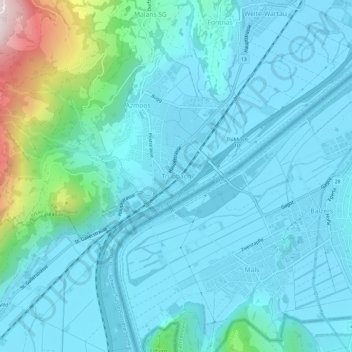 Mappa topografica Trübbach, altitudine, rilievo